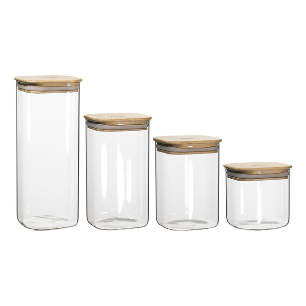 CROCKERI Glass Jars With Cork Lid (Pack Of 3), Unique Mason Jar, Storage  Jars For Kitchen, Daily Use, Crystal Clear Glass Jar.