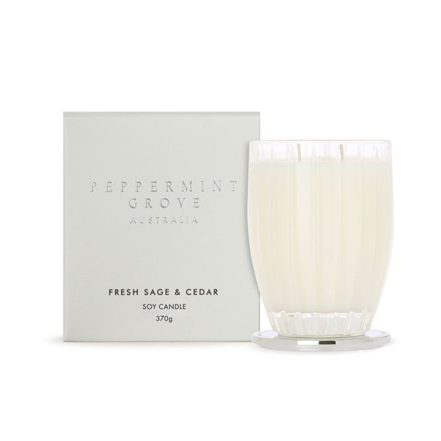 Peppermint Grove Fresh Sage & Cedar Soy Candle 370g